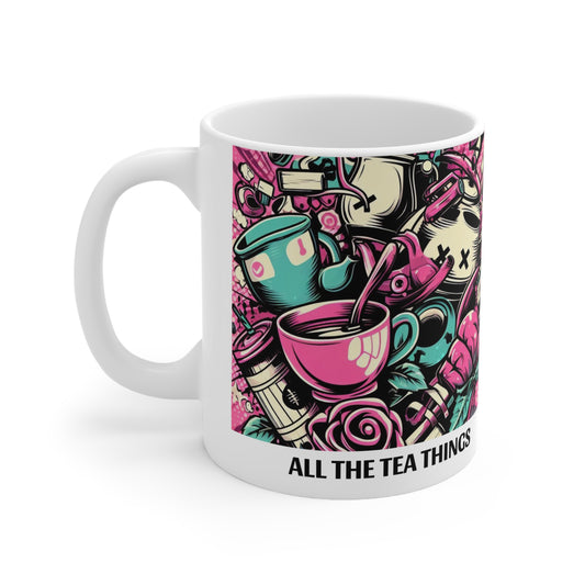 All The Tea Things - 11oz White Mug